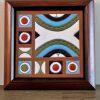Hand Painted Egyptian Tile Panel with wooden frame - 20x20cm - Fenon