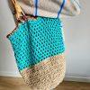 Handmade Women's Bag - Turquoise and Beige Color - 100% Egyptian Wool - Image 3
