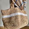 Handmade Women's Bag - White and Beige Color - 100% Egyptian Wool - Image 3