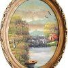 Vintage Oil Tableau with Wooden Frame - Image 2