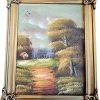 Vintage Oil Tableau with Wooden Frame - Image 2