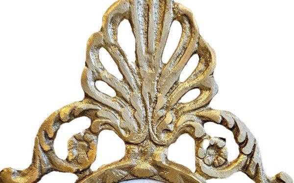 Vintage Hand Painted Porcelain Painting With Brass Frame Crown - Image 3